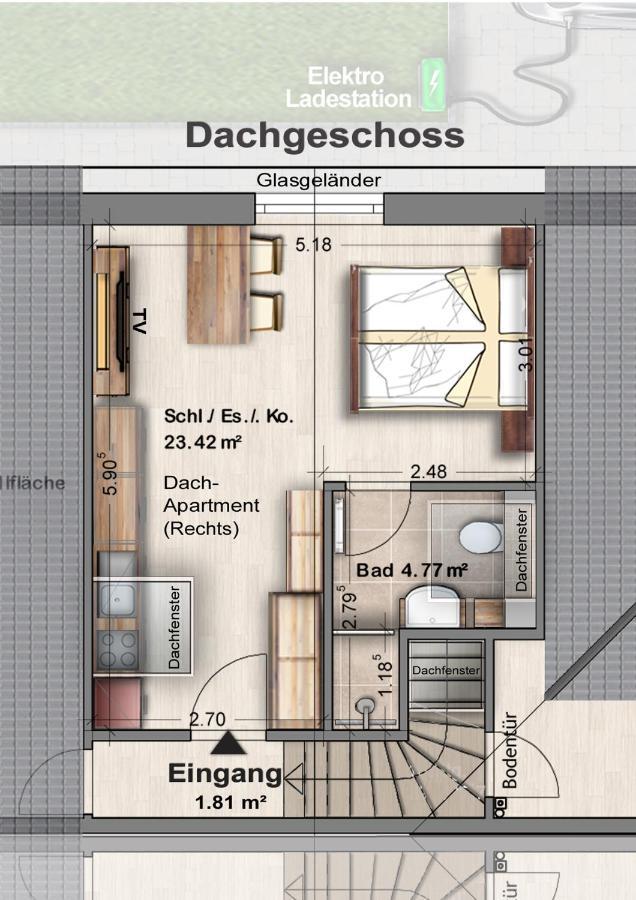 -Neubau- 30Qm Dach-Apartment 富尔达 外观 照片